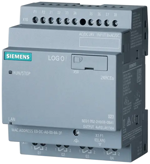 Front view of Siemens 6AG1052-2HB08-7BA1 PLC CPU unit