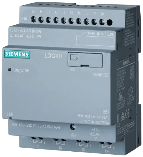 Front view of Siemens 6AG1052-2MD08-7BA1 PLC CPU controller unit
