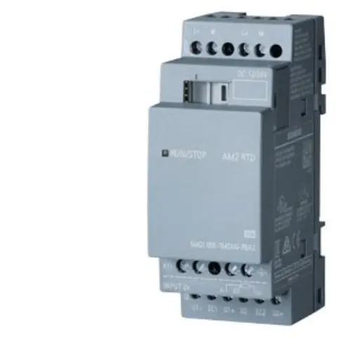 Front view of Siemens 6AG1055-1MD00-7BA2 SIPLUS LOGO! AM2 RTD module showing terminal connections