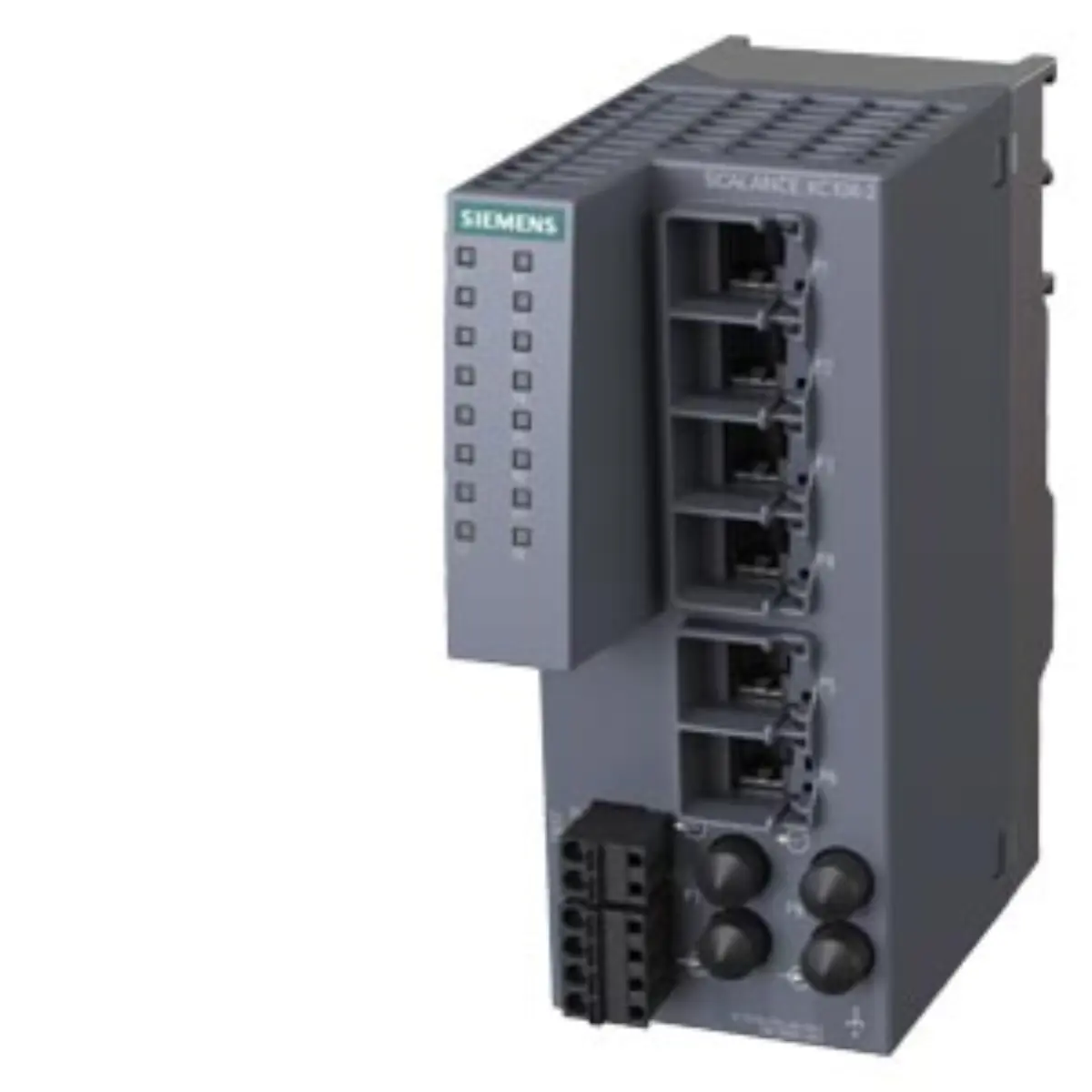 Front view of Siemens 6AG1106-2BB00-7AC2 industrial switch with LED indicators