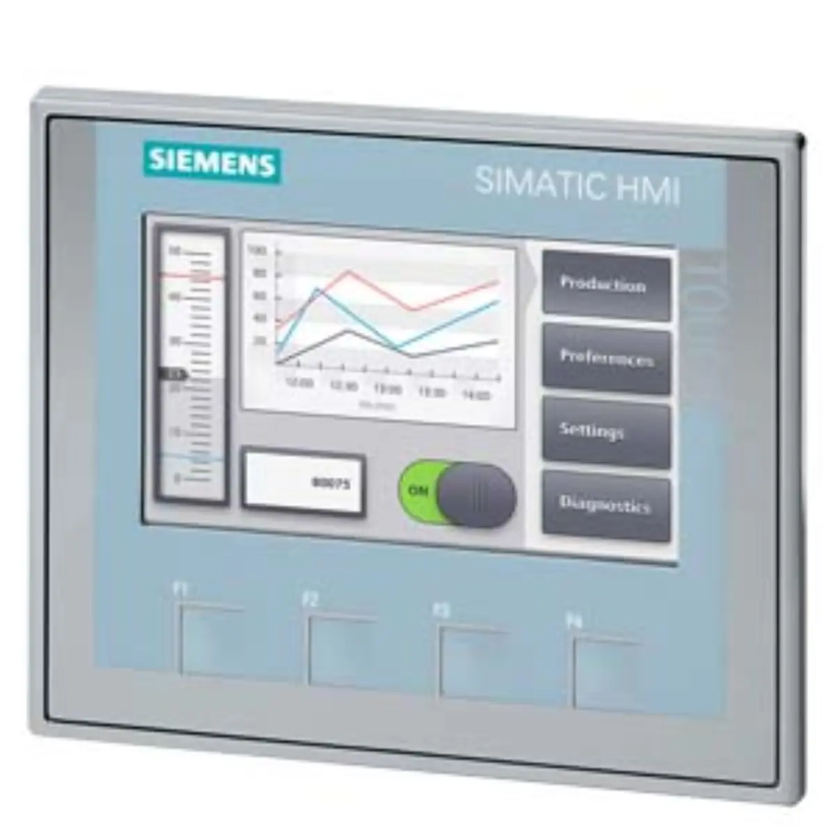 Front view of Siemens 6AG1123-2DB03-2AX0 HMI panel with 4-inch TFT display