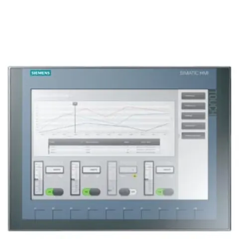 Front view of Siemens 6AG1123-2MA03-2AX0 HMI panel with 12-inch display