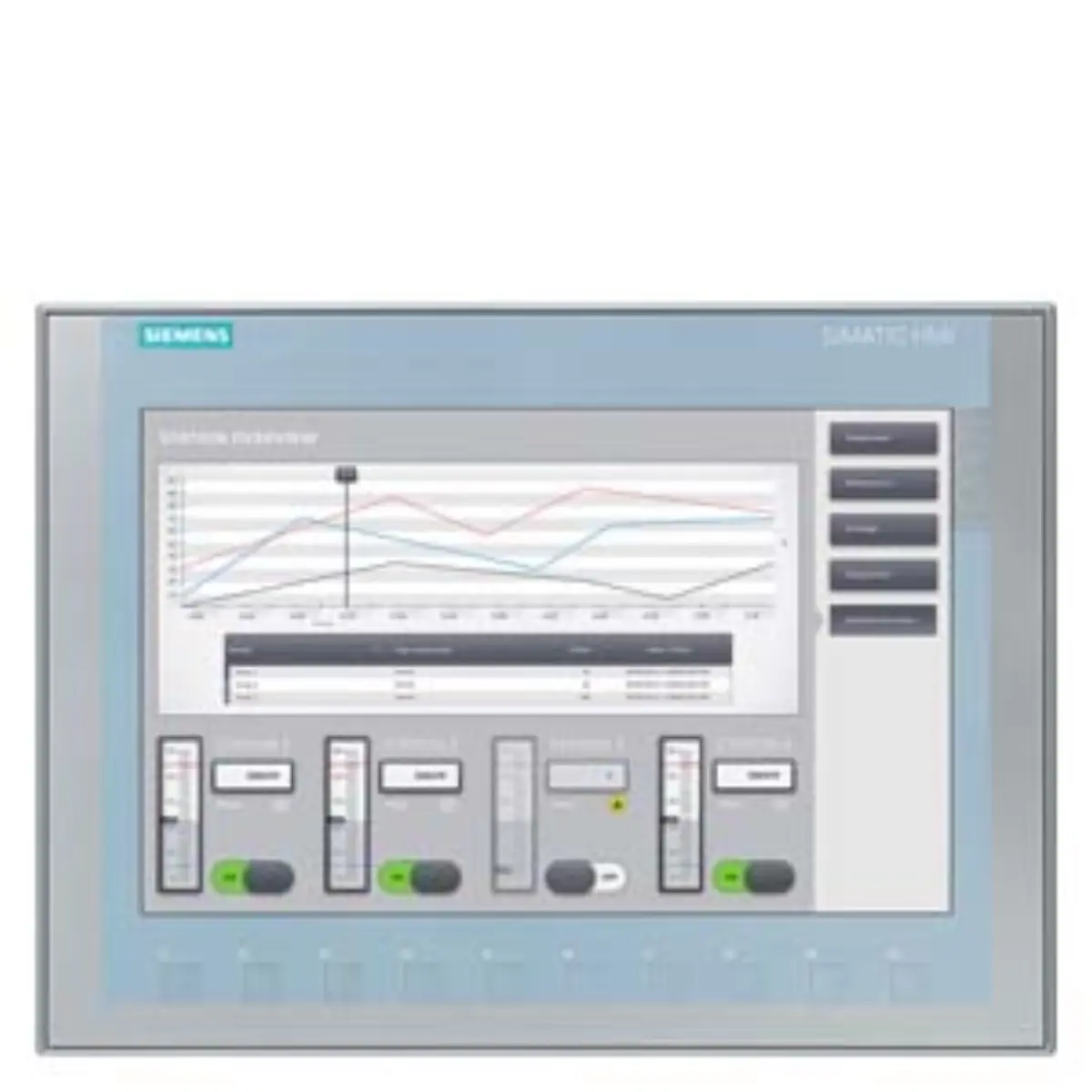 Front view of Siemens 6AG1123-2MB03-2AX0 HMI panel with 12 inch display