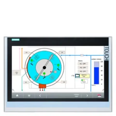 Front view of Siemens 6AG1124-0UC02-4AX1 HMI panel with 19-inch display