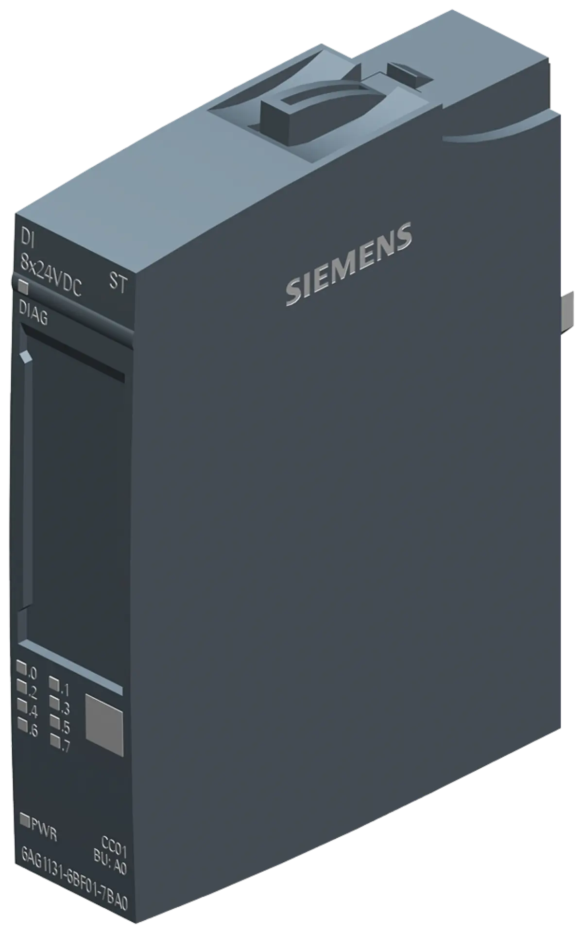 Front view of Siemens 6AG1131-6BF01-7BA0 digital input module with conformal coating