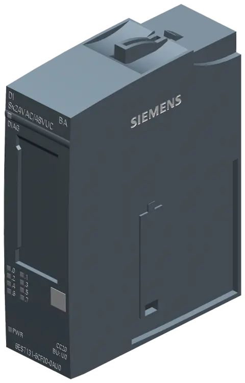 Front view of Siemens 6AG1131-6CF00-7AU0 digital input module with conformal coating