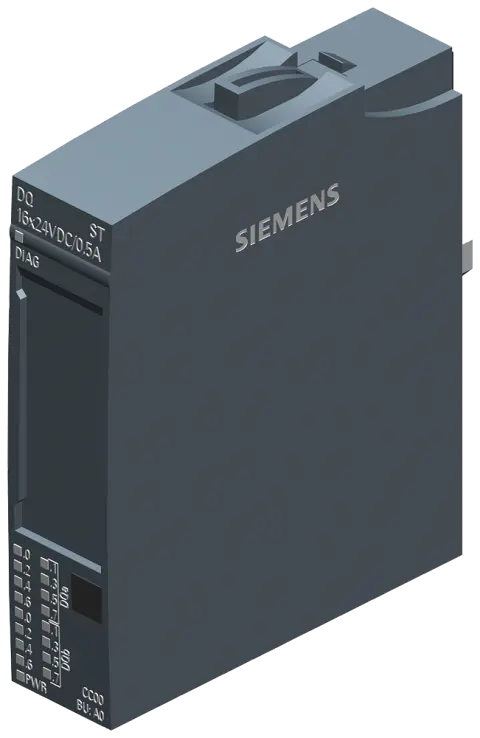 Front view of Siemens 6AG1132-6BH01-7BA0 SIPLUS digital output module showing label and connectors