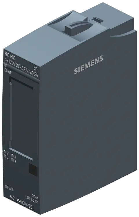 Front view of Siemens 6AG1132-6HD01-7BB1 SIPLUS ET 200SP module