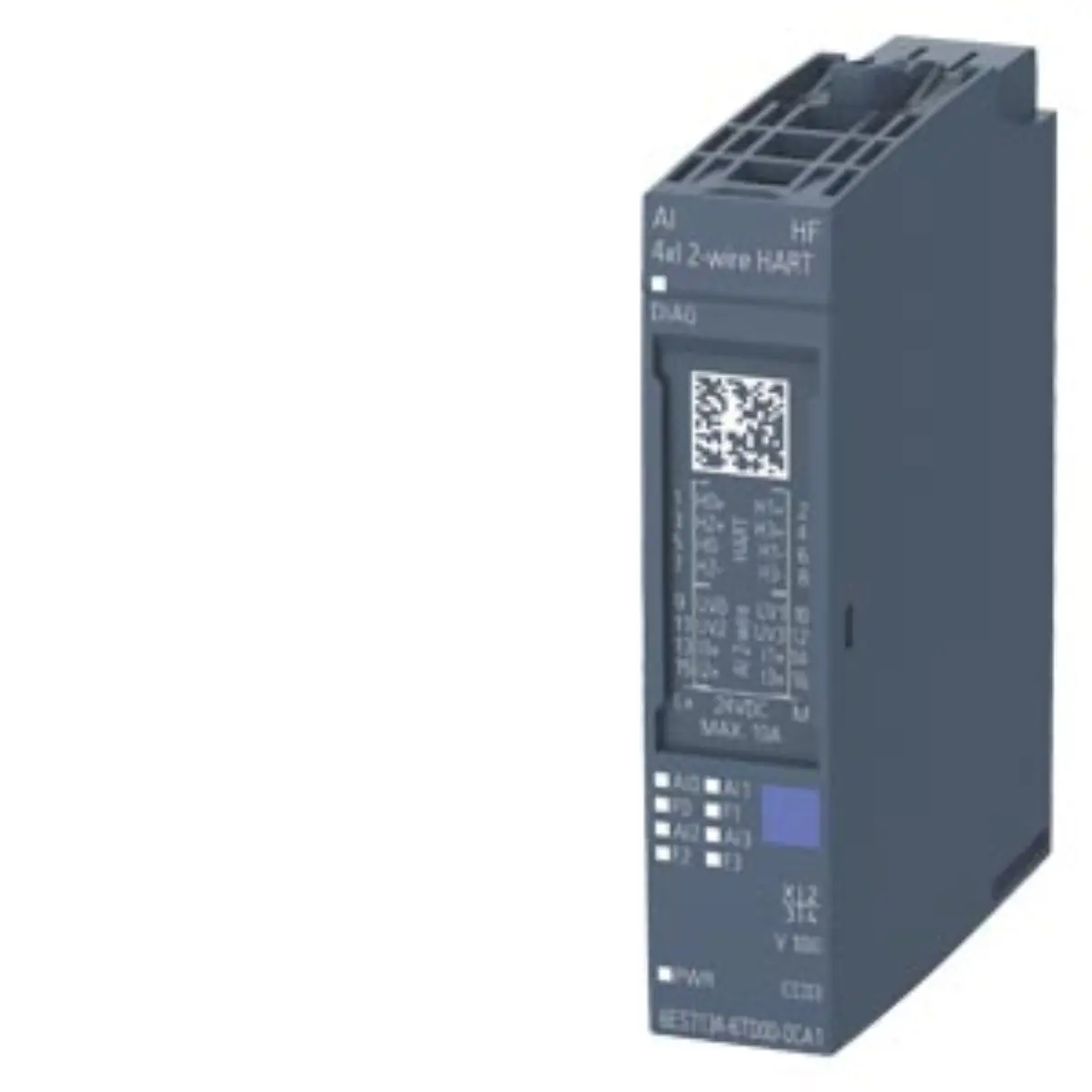 Front view of Siemens 6AG1134-6TD00-2CA1 SIPLUS analog input module with conformal coating