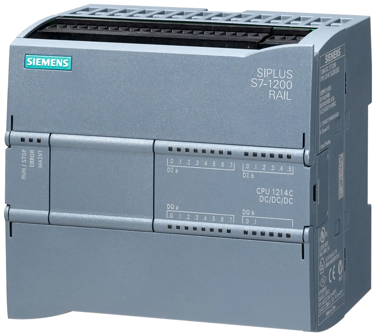 Front view of Siemens 6AG1214-1AG40-5XB0 SIPLUS S7-1200 CPU module