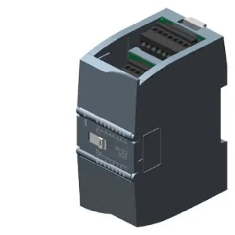 Front view of Siemens 6AG1223-1BH32-2XB0 digital I/O module with labeling