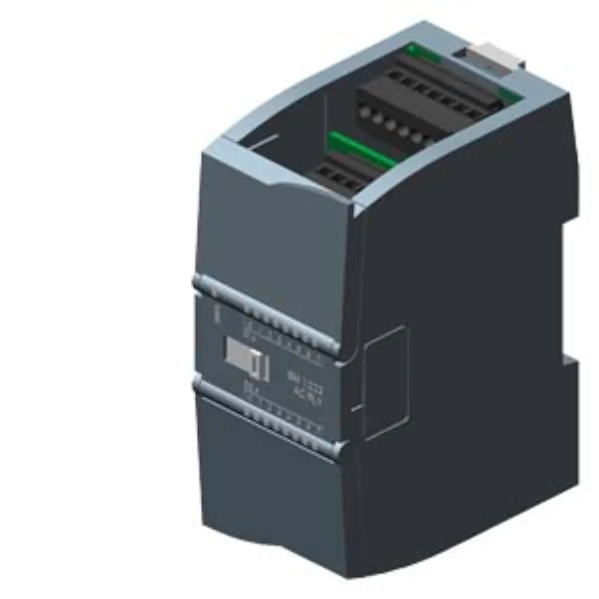 Front view of Siemens 6AG1231-4HD32-4XB0 analog input module with conformal coating