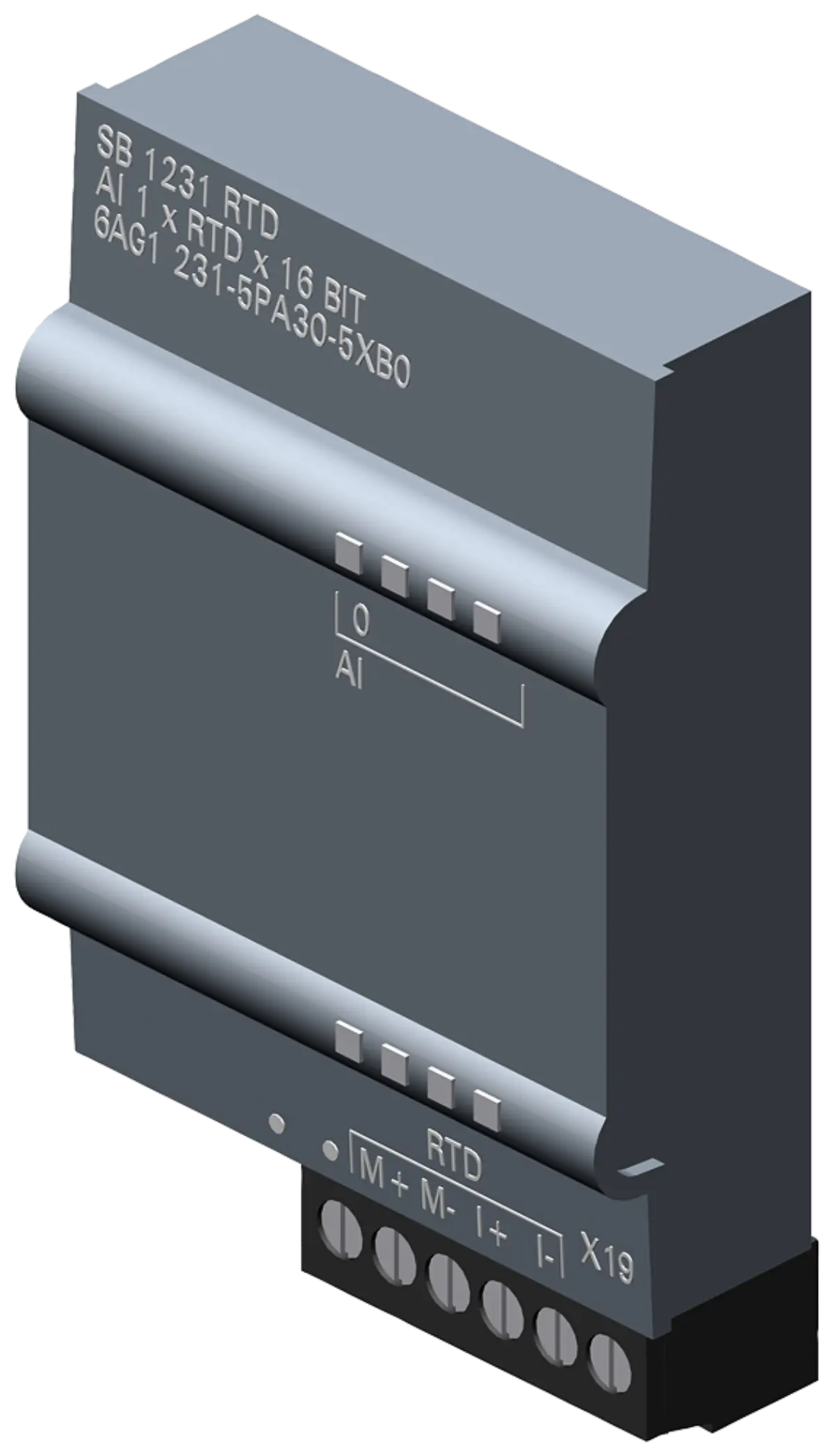 Front view of Siemens 6AG1231-5PA30-5XB0 industrial automation component