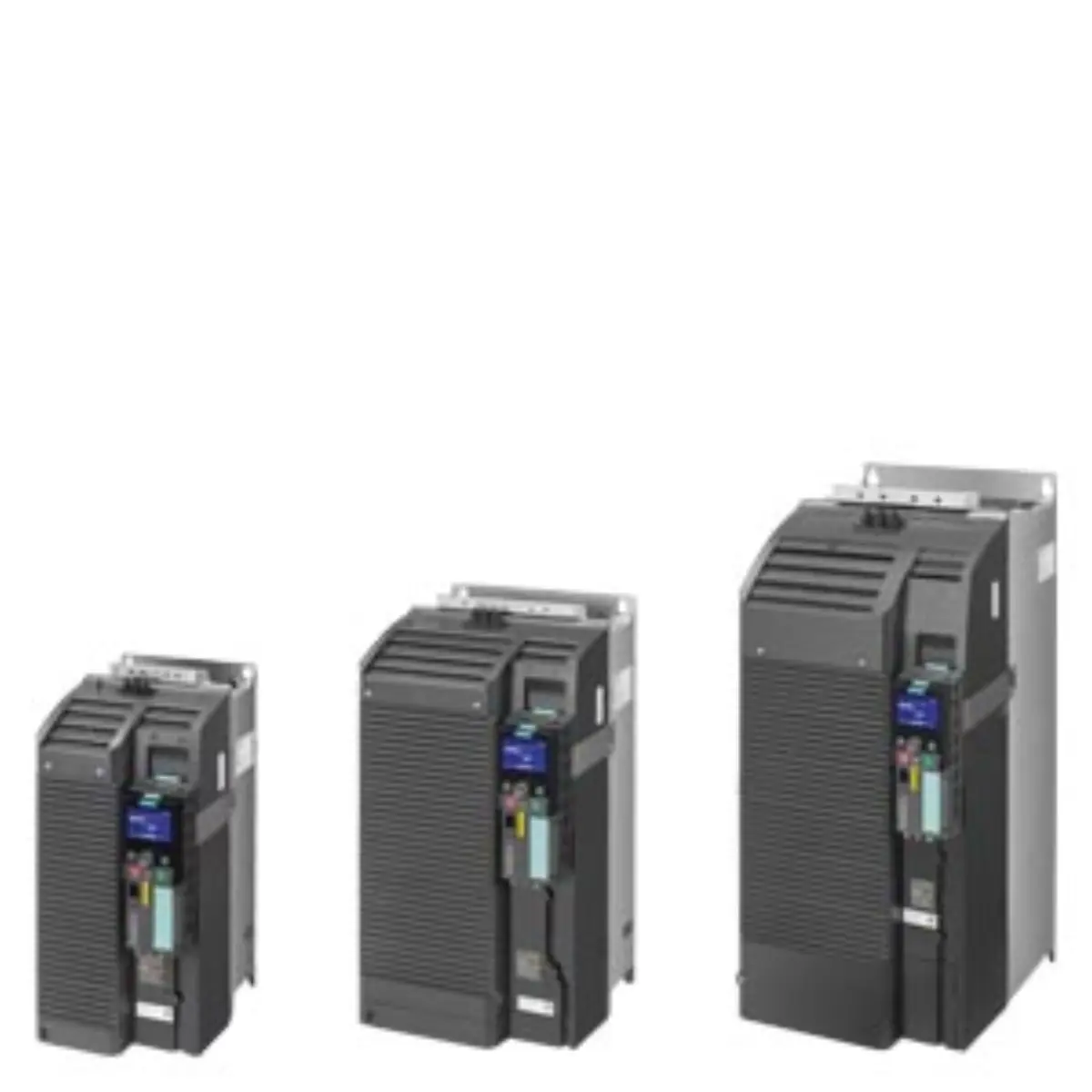 Front view of Siemens 6AG1244-0BB12-2BA1 SIPLUS SINAMICS G120 control unit with USS interface
