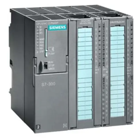 Front view of Siemens 6AG1314-6EH04-7AB0 CPU module with connectors
