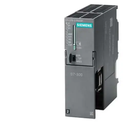 Front view of Siemens 6AG1315-2EH14-7AB0 CPU module with connector ports