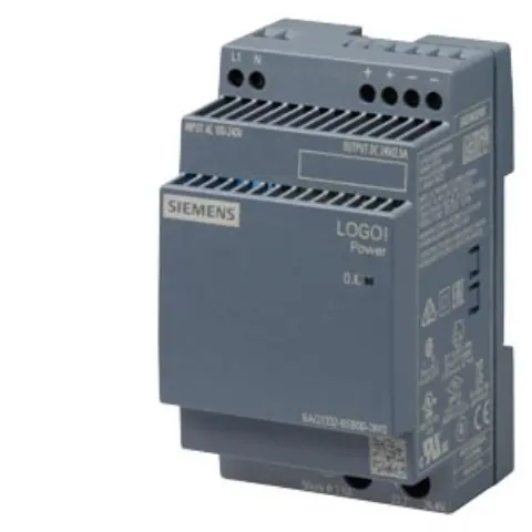 Front view of Siemens 6AG1332-6SB00-7AY0 SIPLUS LOGO! power supply module