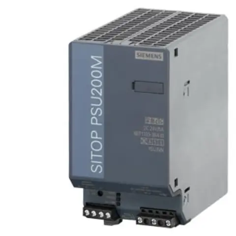 Front view of Siemens 6AG1333-3BA10-7AA0 power supply unit showing terminal blocks and labeling