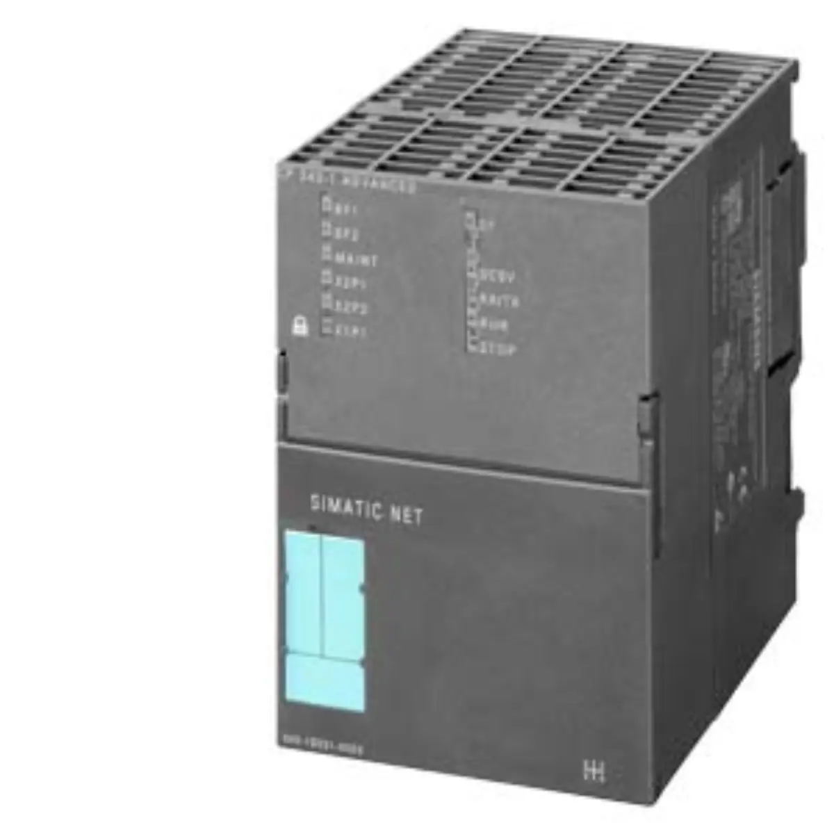 Front view of the Siemens 6AG1343-1GX31-4XE0 industrial Ethernet communication module