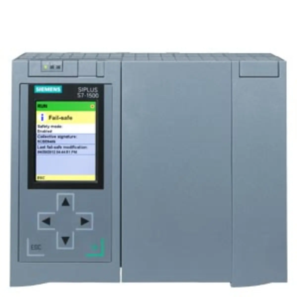 Front view of Siemens 6AG1518-4FP00-4AB0 PLC CPU controller unit