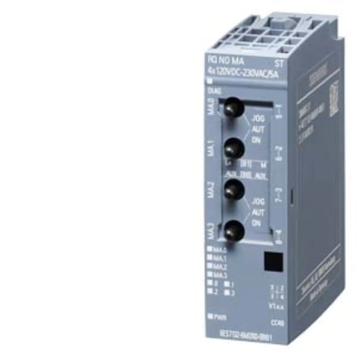 Front view of Siemens 6AG2132-6MD00-4BB1 relay module with labeling