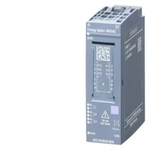 Front view of Siemens 6AG2134-6PA20-4BD0 analog input module with conformal coating