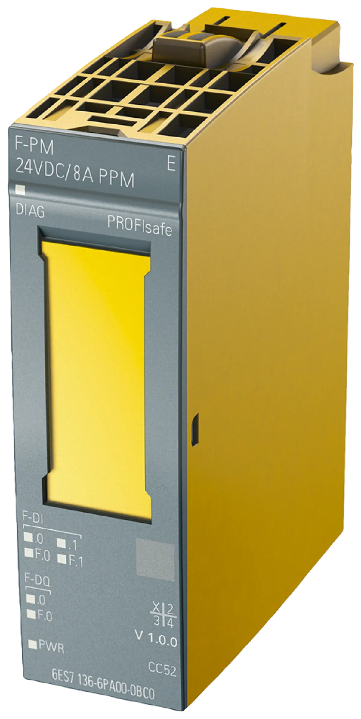 Front view of Siemens 6AG2136-6PA00-1BC0 industrial I/O module