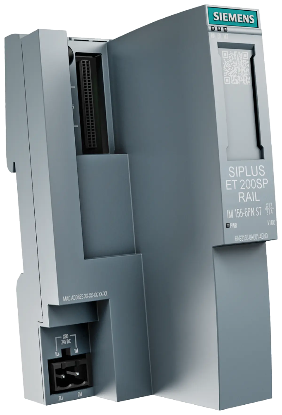 Front view of Siemens 6AG2155-6AA01-4BN0 industrial I/O module