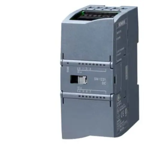 Front view of Siemens 6AG2221-1BF32-1XB0 digital input module showing label and connection points