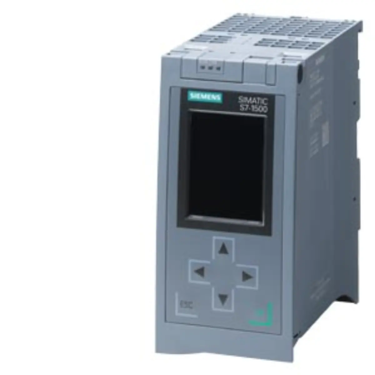 Front view of Siemens 6AG2515-2RM00-4AB0 CPU module with heat sink
