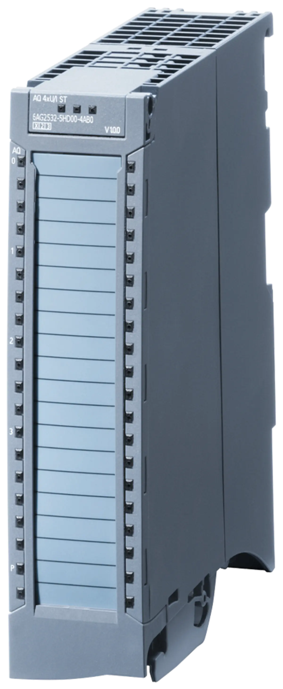 Front view of Siemens 6AG2522-5HF00-1AB0 digital output module with labeling