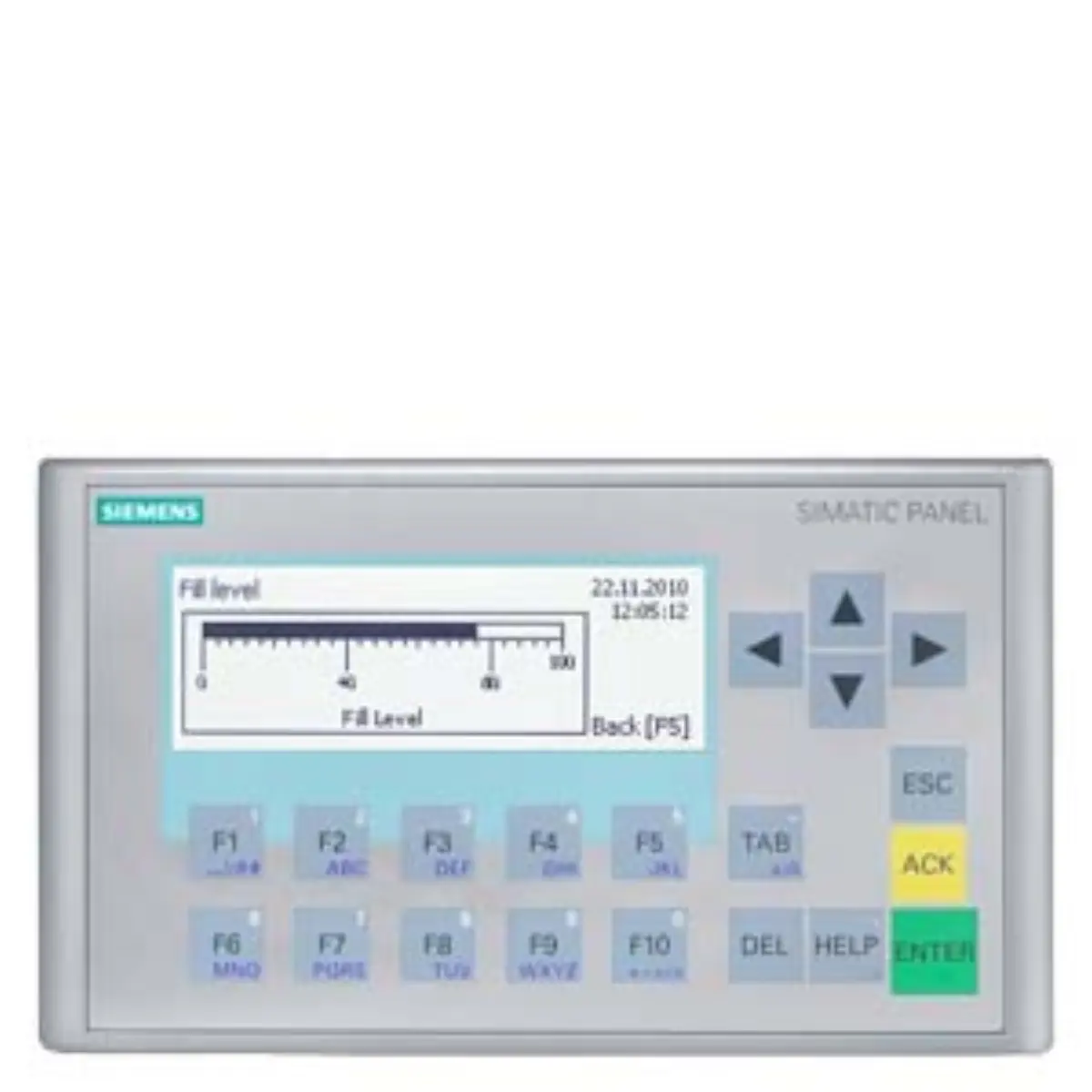 Front view of Siemens 6AG2647-0AH11-1AX1 HMI panel with 3-inch display