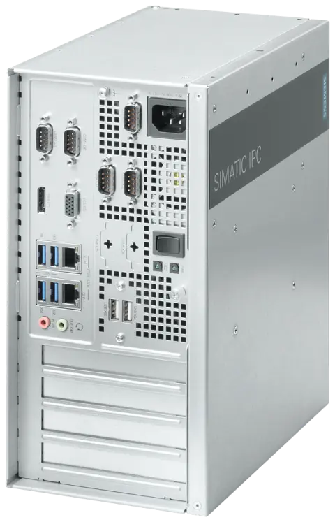 Front view of Siemens 6AG4025-0CE20-2BB0 SIMATIC IPC527G Box PC chassis