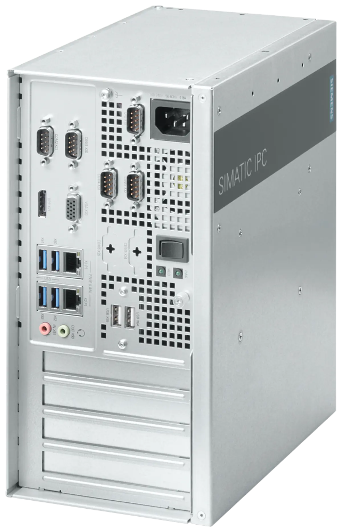 Front view of Siemens 6AG4025-0DF20-4BB0 SIMATIC IPC527G Box PC chassis