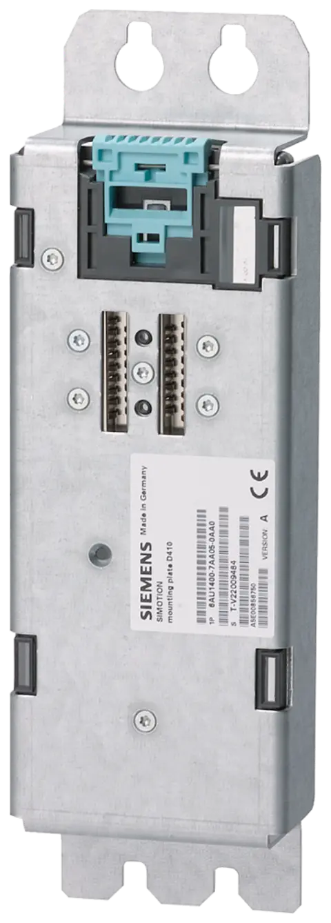 Front view of Siemens 6AU1400-7AA05-0AA0 backplane mounting plate for SIMOTION D410