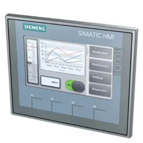 Front view of Siemens 6AV2123-2DB03-0AX0 KTP400 Basic Panel with 4 inch display