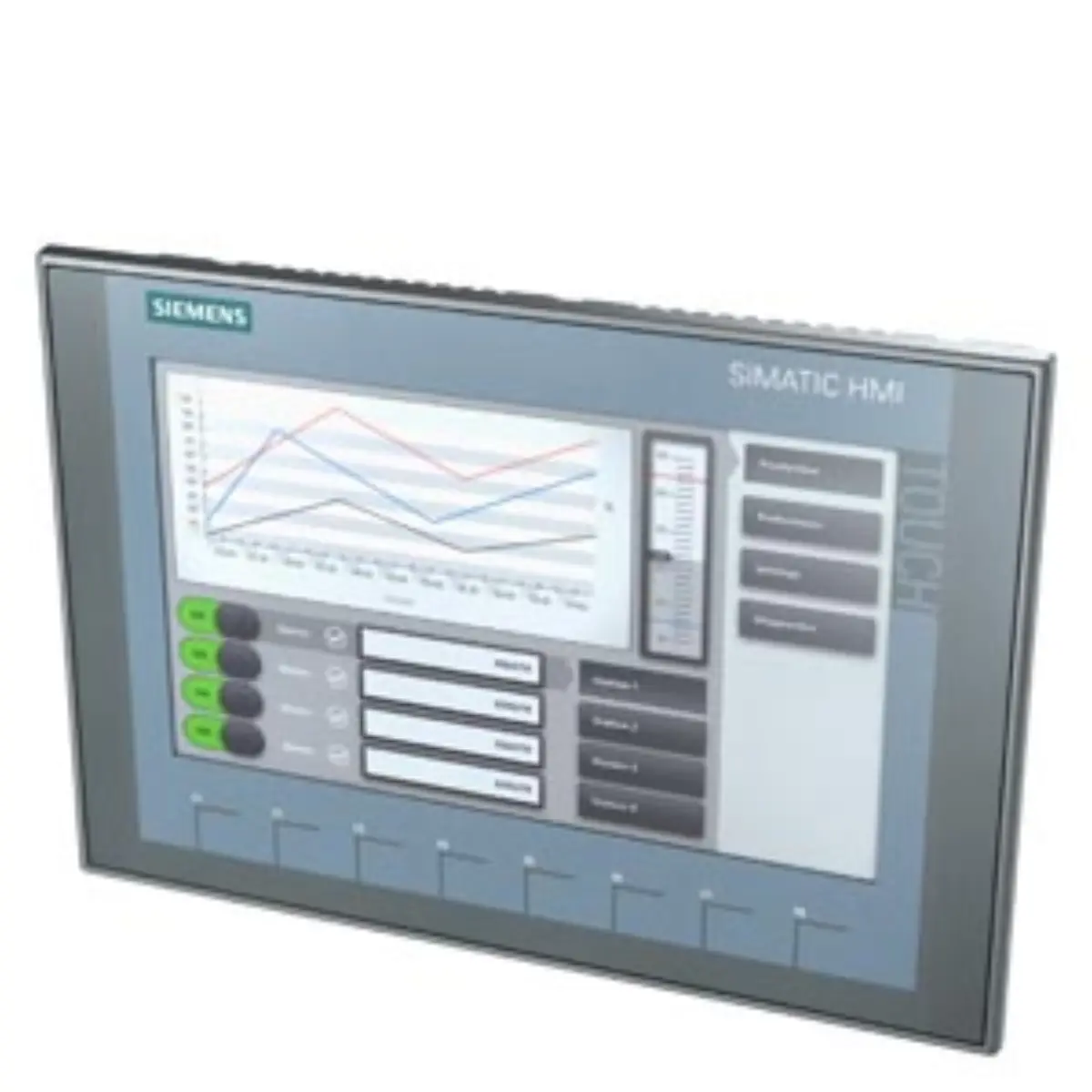 Front view of Siemens 6AV2123-2JB03-0AX0 KTP900 Basic Panel with 9 inch display