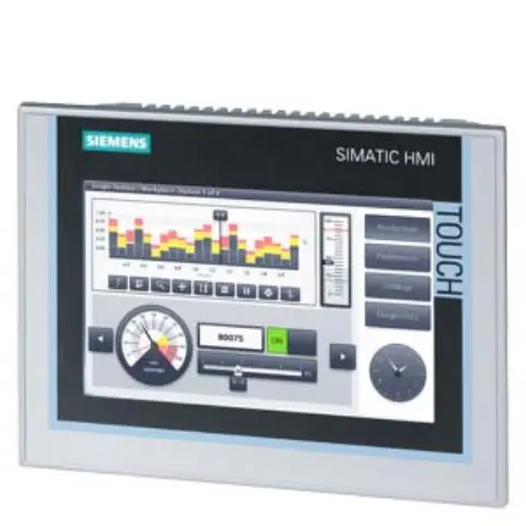 Front view of Siemens 6AV2124-0GC01-0AX0 TP700 Comfort Panel showing 7-inch display