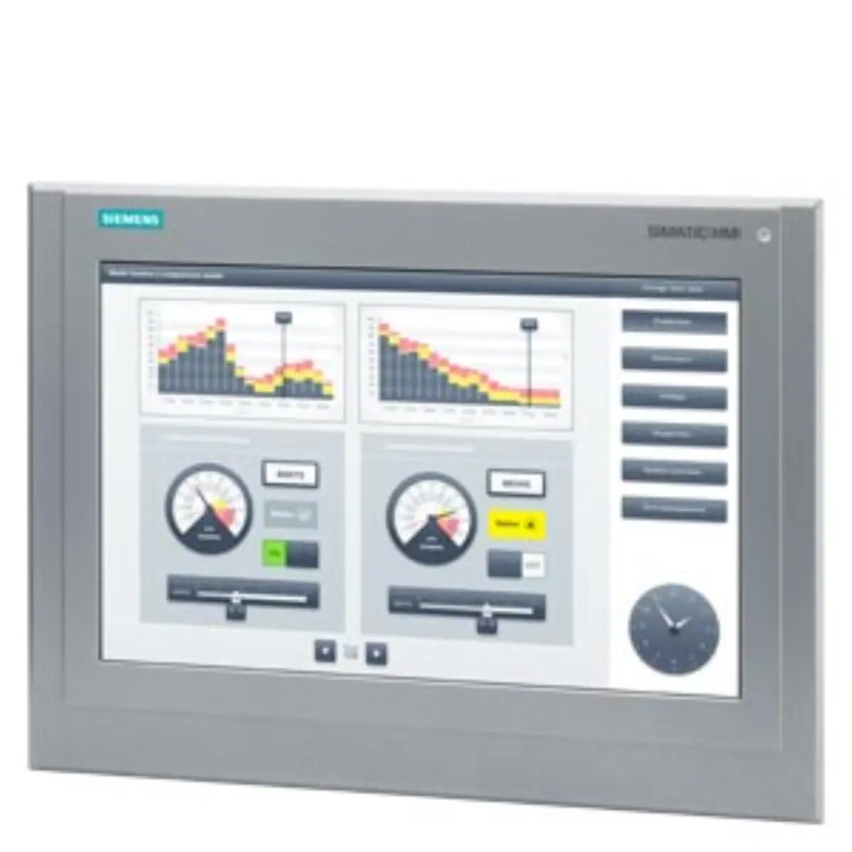 Front view of Siemens 6AV2124-0QC13-0AX0 SIMATIC HMI TP1500 Comfort Outdoor panel showing 15-inch display