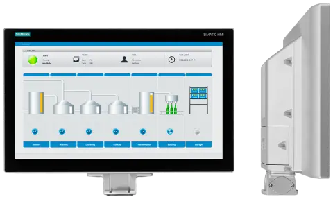 Front view of Siemens 6AV2124-0QC24-1AX0 TP1500 Comfort Panel showing 15 inch display