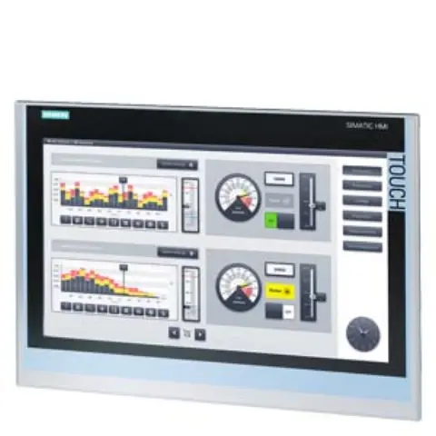 Front view of Siemens 6AV2124-0UC02-0AX1 TP1900 Comfort Panel display unit