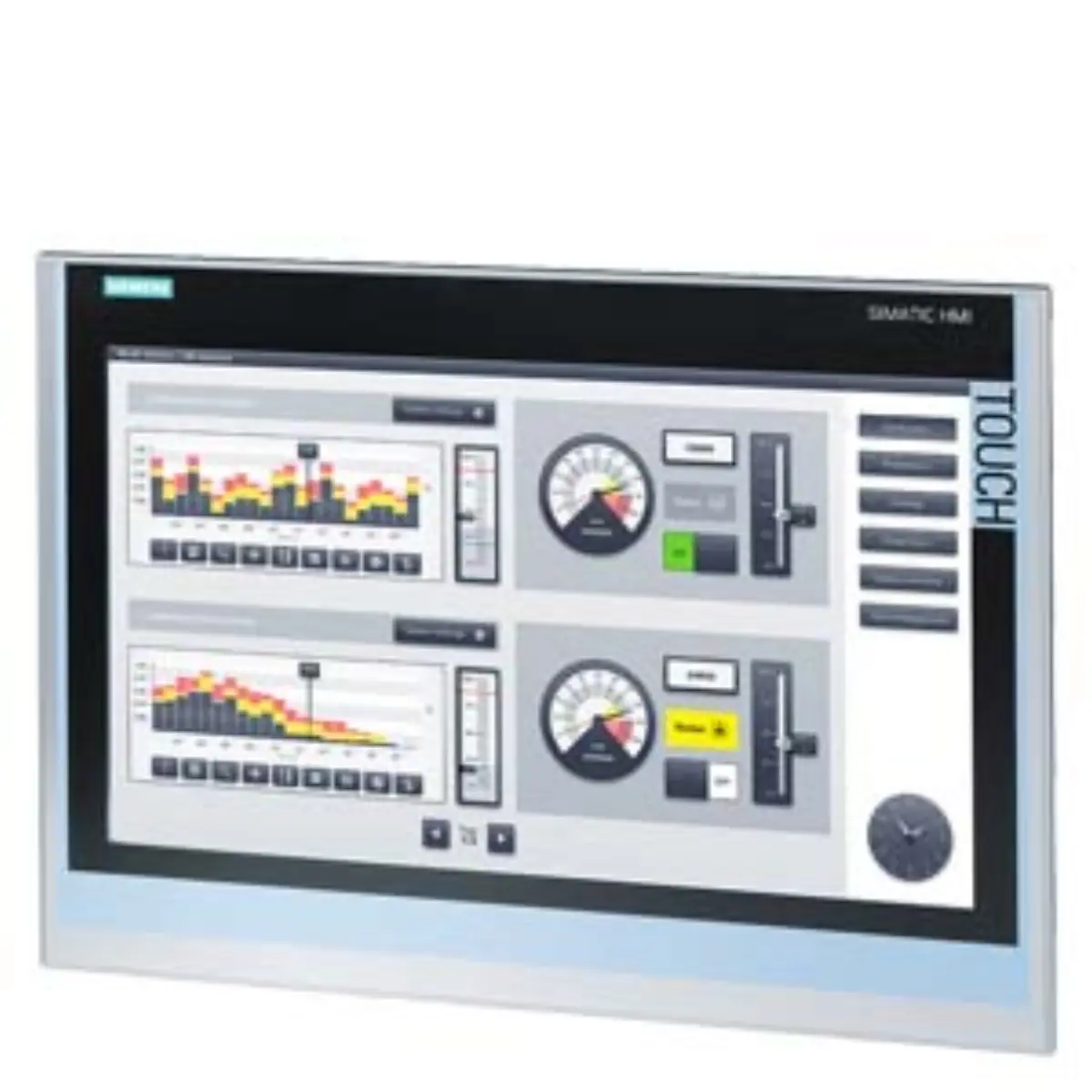 Front view of Siemens 6AV2124-0UC02-0AX1 TP1900 Comfort Panel display unit