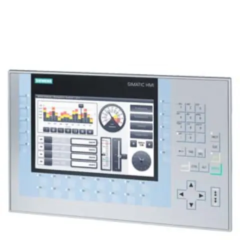 Front view of the Siemens 6AV2124-1JC01-0AX0 HMI panel showing the 9-inch display screen
