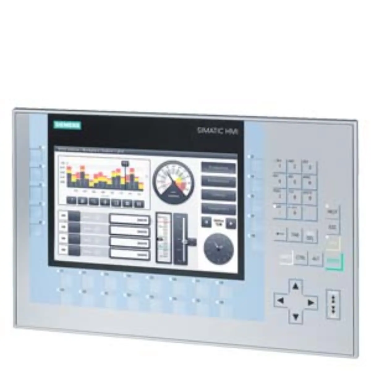 Front view of the Siemens 6AV2124-1JC01-0AX0 HMI panel showing the 9-inch display screen