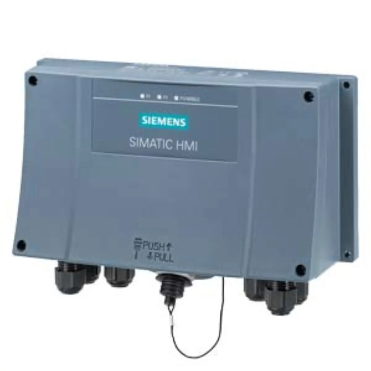 Front view of Siemens 6AV2125-2AE13-0AX0 connection box showing terminal blocks and mounting points