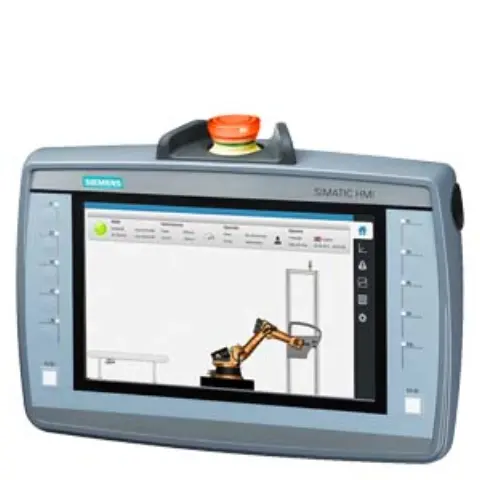 Front view of Siemens 6AV2125-2JB23-0AX0 mobile HMI panel
