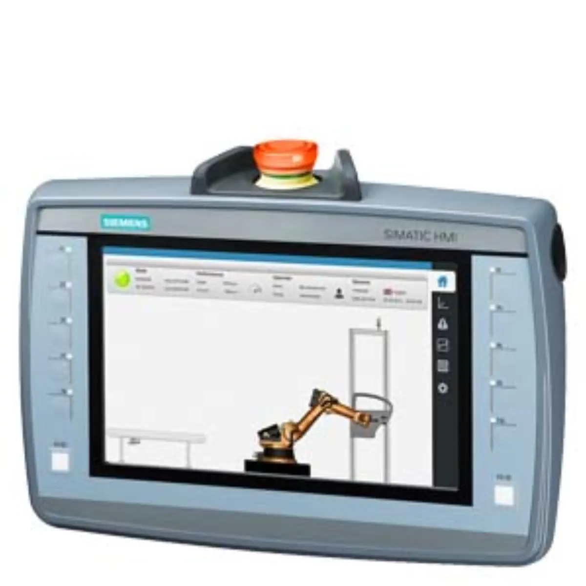 Front view of Siemens 6AV2125-2JB23-0AX0 mobile HMI panel