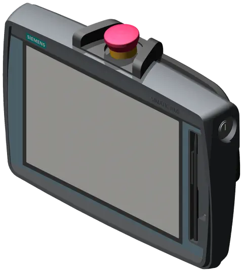 Front view of Siemens 6AV2145-6KB20-0AS0 mobile panel with 10 inch screen