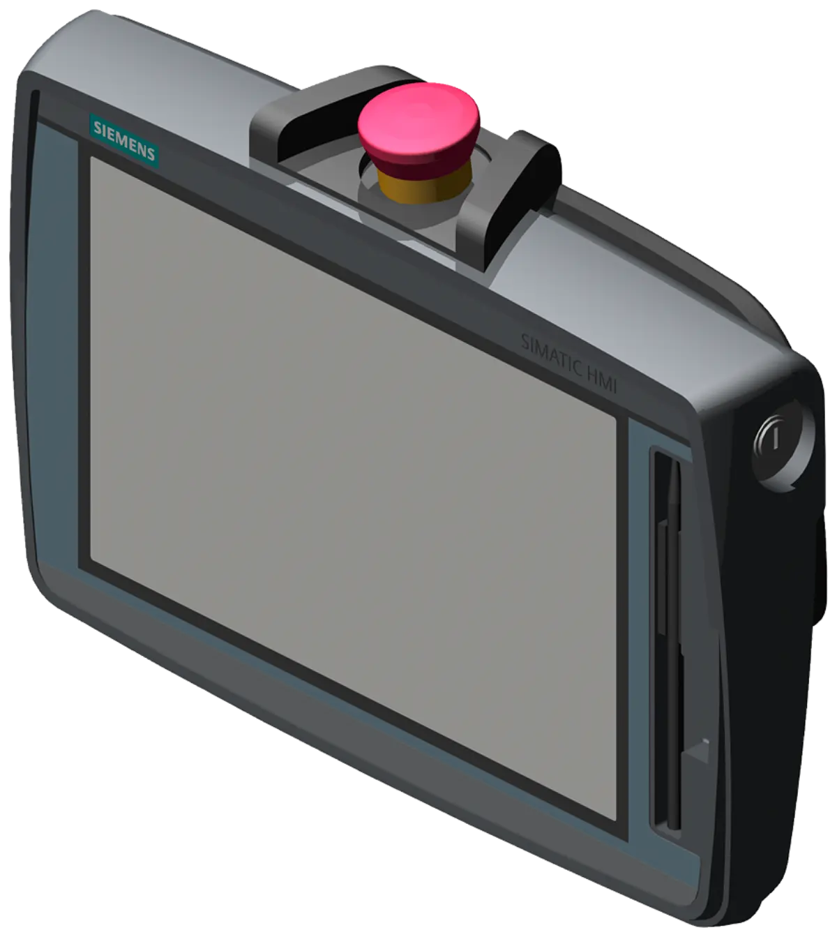 Front view of Siemens 6AV2145-6KB20-0AS0 mobile panel with 10 inch screen