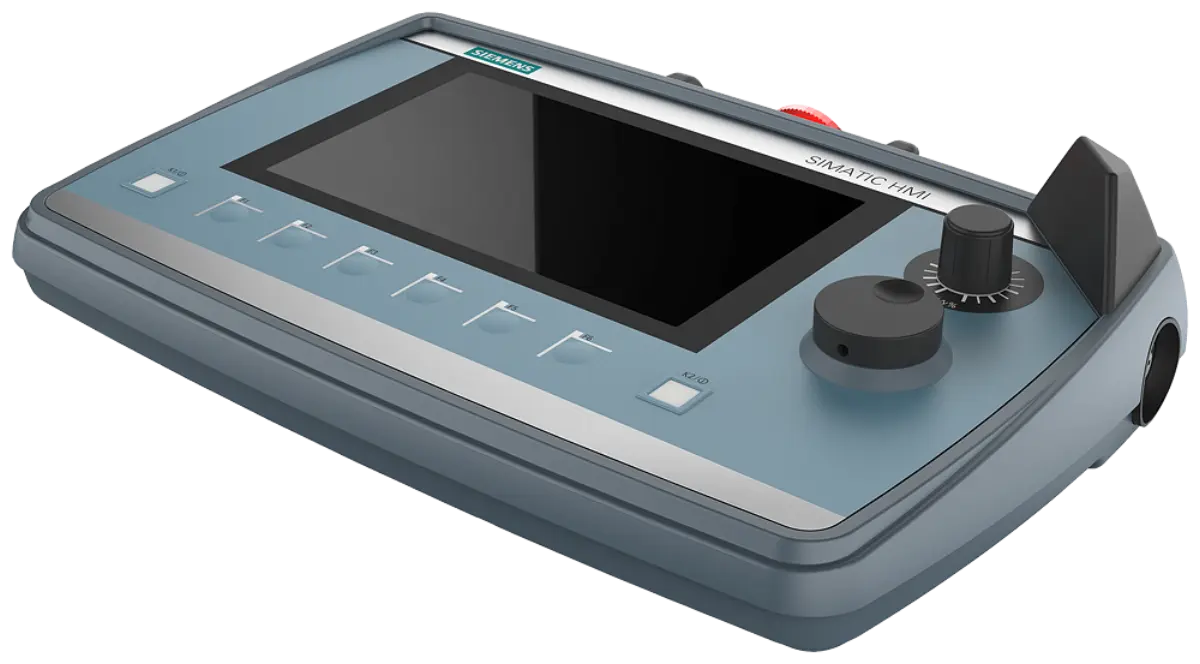 Front view of Siemens 6AV2145-8GB01-0AA0 mobile panel display